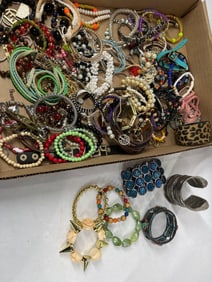 Beaded, Leather, and Metal Bracelets