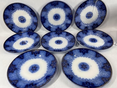 German Flow Blue Plates