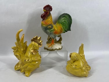 Ceramic Roosters & Hen
