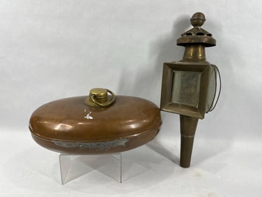 Copper Warmer and Carriage Lantern