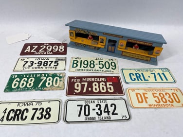 American Flyer Gilbert News Building and Bicycle Plates