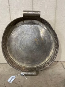 Large Hammered SIlver Plated Serving Tray