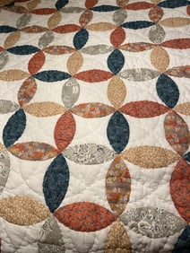 Hand Stitched Flower Wedge Comforter Quilt