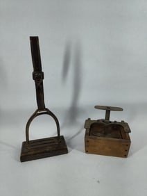 Victorian Brass Doorstop & Butter Press