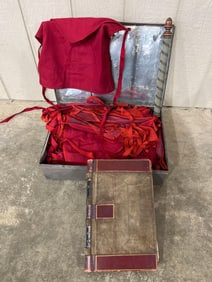 Free Masons Crupling, Tin box, Scroll and 1902 Ledger