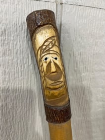 Carved Chief Walking Stick
