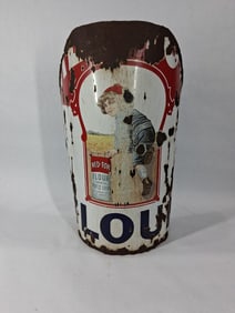 Great early Folk Art Red Top Flour Scoop