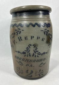 T.F. Repperts decorated 2-gal stoneware jar