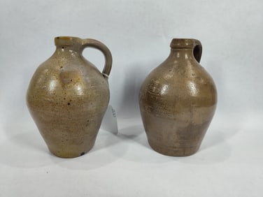 2- Small Ovoid stoneware jugs