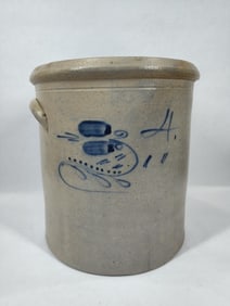 Decorated 4-gal stoneware jar