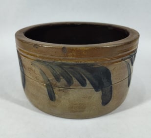 Small decorated butter crock
