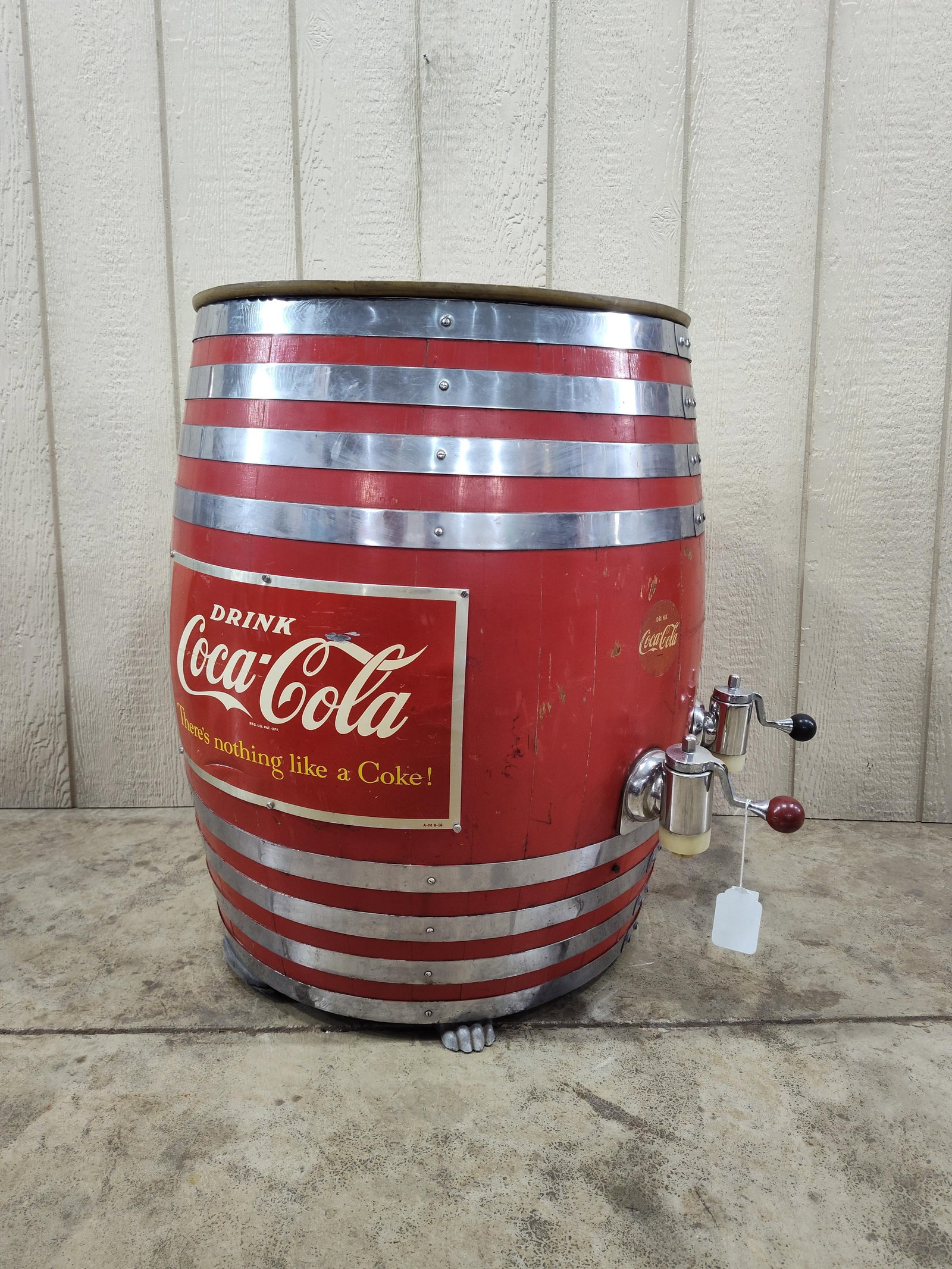 Large Coca-Cola-Hires barrel dispenser on claw feet (1 of 11)