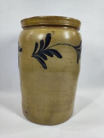 Decorated 3-gal stoneware jar
