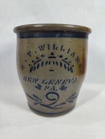 R.T. Williams Decorated 2gal stoneware jar