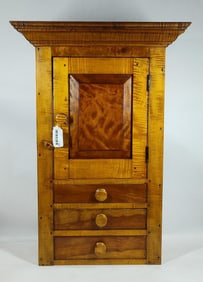 Outstanding Sq nailed Tiger Maple Hanging Cabinet