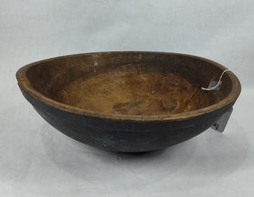 Primitive Ble Painted wooden bowl