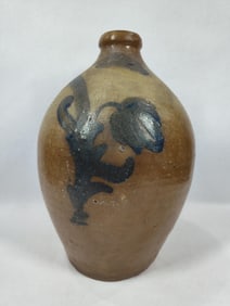 Floral decorated 2-gal stoneware jug