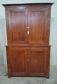 Outstanding 1850s Cherry 2pc stepback cupboard