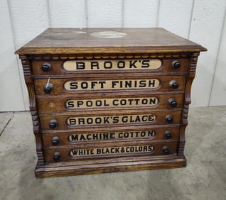 Brook's 6 drw oak spool cabinet