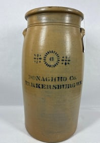 Donaghho Co. decorated 6-gal stoneware churn