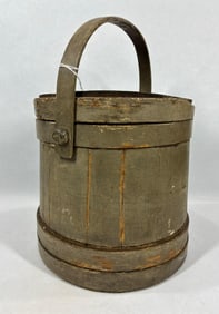 Primitive painted Firkin bucket