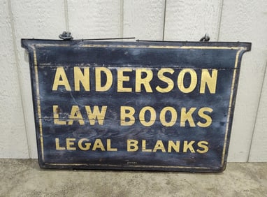 Early 2-sided painted wooden sign
