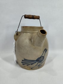 Rare Bird Decorated 1gal Stoneware Batter Jug