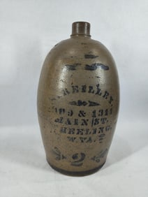 Great M. Reilley Decorated 2gal stoneware Merchant jug