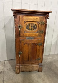 Fancy Belding's National Carved Oak Icebox