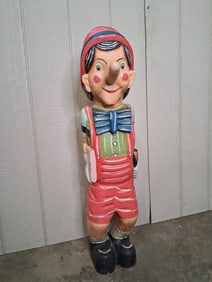 Rare Wooden Hand carved Pinocchio Statue