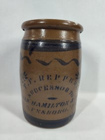 T.F. Reppert Successor to Jas Hamilton & Co 1 1/2gal jar