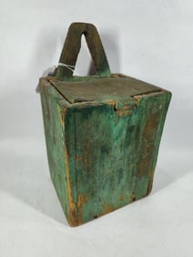 Early primitive painted salt/candle wallbox