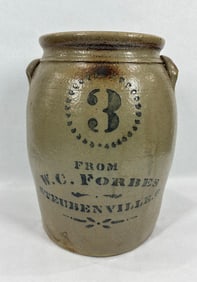 W.C. Forbes 3gal stoneware jar