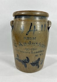 T. Anderson decorated 4-gal stoneware jar