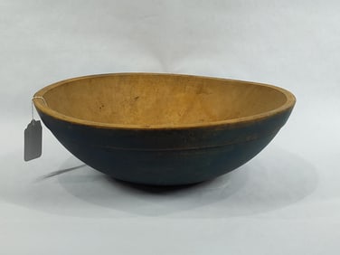 Primitive painted wooden butter bowl