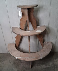 Primitive half moon crock shelf