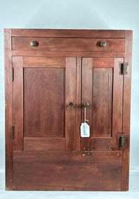 Great Countertop Red Washed Cabinet