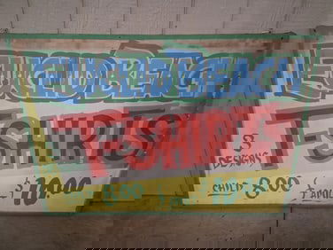 Euclid Beach T-shirts hand-painted canvas banner