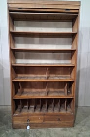 Large Ogden Sexton Co. Oak Roll Front File Cabinet w/keys