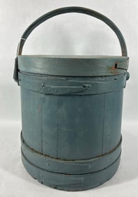 Primitive painted Firkin bucket