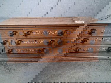 Clark's O.N.T. 6drw Oak Country Store Spool Cabinet