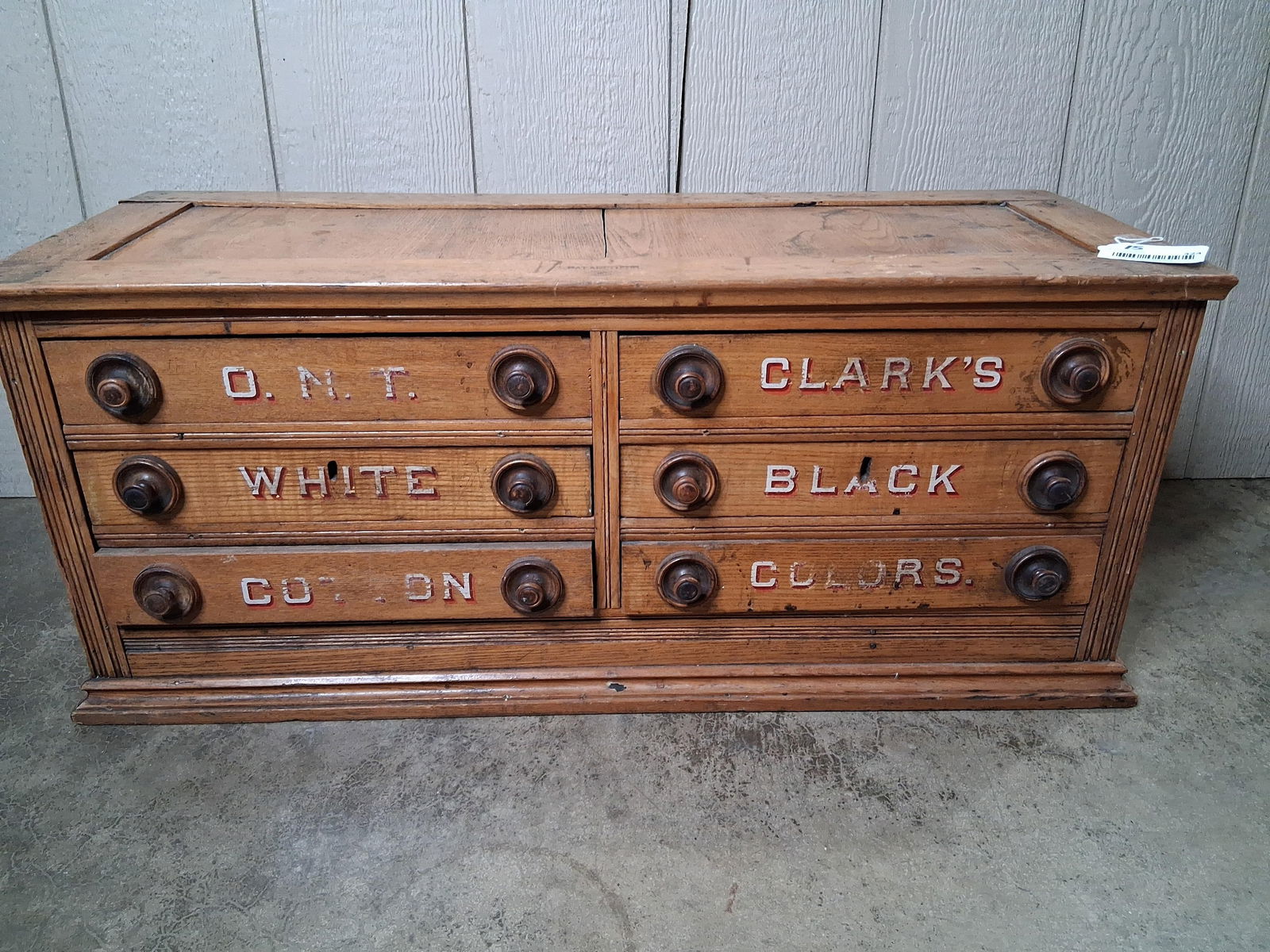 Clark's O.N.T. 6drw Oak Country Store Spool Cabinet (1 of 7)