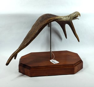 Moose Antler carved Eagle Head