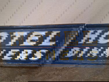 SST Hotel Dinners wood framed sign by Lawson