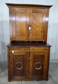 Mid 1800s 2pc Stepback Cabinet