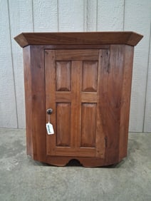 Excellent small Cherry hanging corner cabinet