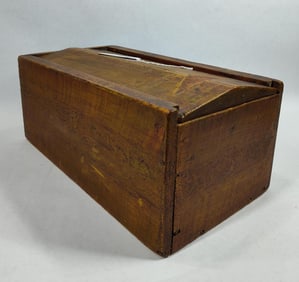 Primitive painted slide top candle box