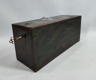 Primitive Painted Federal Slide Top Lock Box