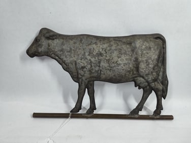 Galvanized metal Cow Weathervane Topper