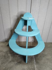 Primitive painted half moon crock shelf